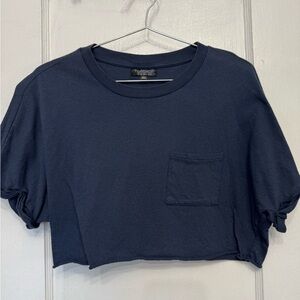 Topshop Dark Blue Crop Top